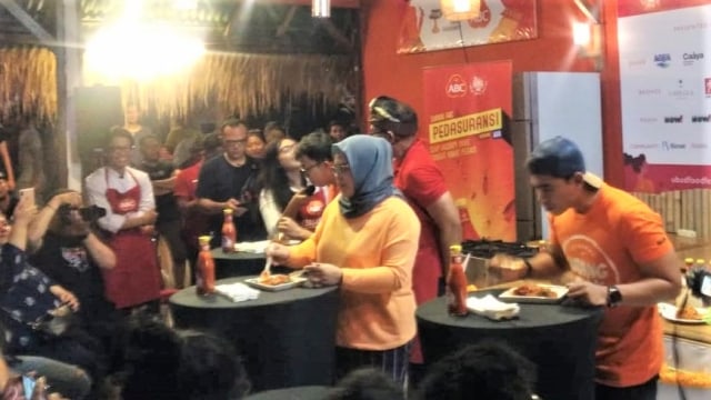 Suasana di stand kuliner super pedas pada di ajang Ubud Food Festival 2019 (kanalbali/GAN)
