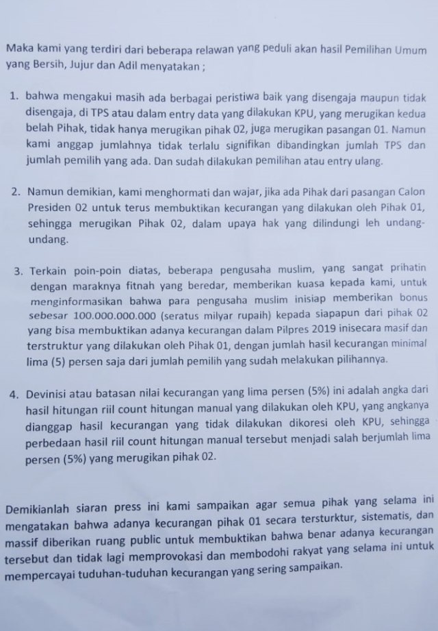 Relawan Jokowi Siapkan Rp 100 M bagi Penemu Bukti Prabowo Dicurangi (109553)