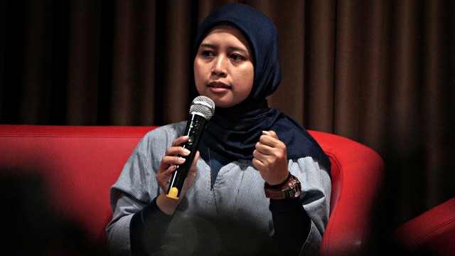 Aisah Putri Budiatri (LIPI) saat diskusi dengan teman No People No Power: Silaturahmi Politik Paska-Pemilu di D Hotel, Jakarta, senin (29/4/2019). Foto: Irfan Adi Saputra/kumparan