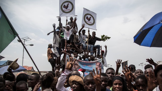 Pendukung Pemimpin oposisi Kongo Martin Fayulu. Foto: AFP
