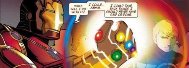 Iron Man menggunakan Infinity Gauntlet (Foto: Marvel Comics)