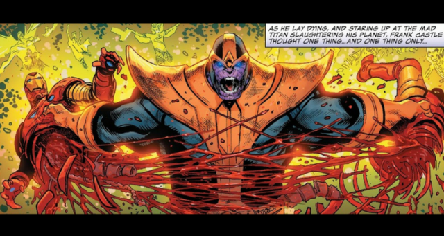 Thanos membunuh Iron Man (Foto: Marvel Comics)