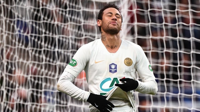 Neymar di laga vs Rennes. Foto: AFP/Anne-Christine Poujoulat