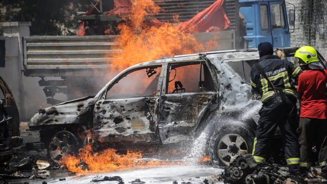 Ilustrasi serangan bom. Foto: AFP/Mohamed Abdiwahab