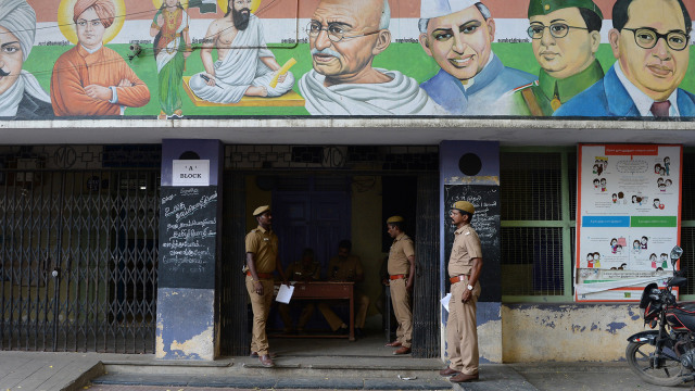 Ilustrasi kepolisian India. Foto: AFP/Arun Sankar