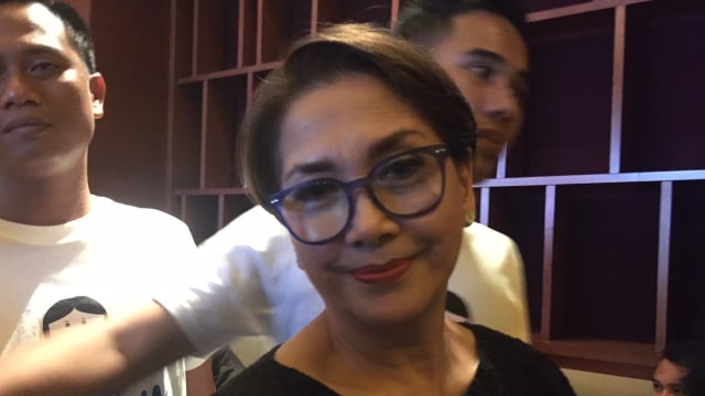 Widyawati saat Konferensi pers film Ambu