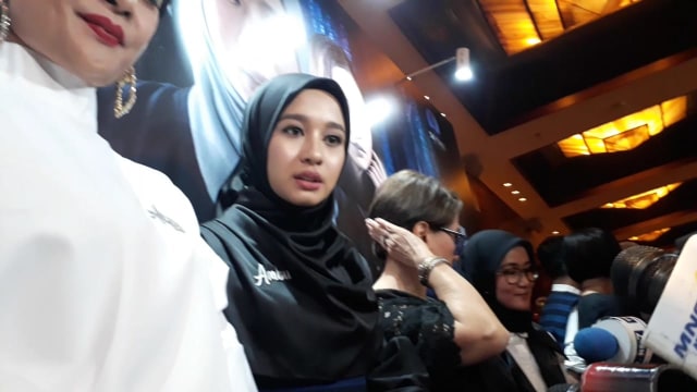 Laudya Chyntia Bella saat Konferensi pers film Ambu