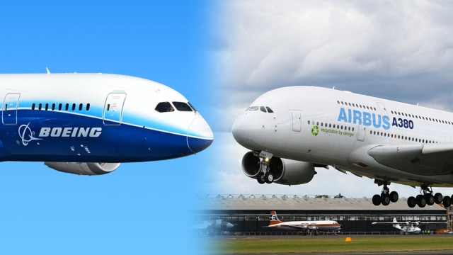 Ilustrasi Pesawat Boeing dan Airbus. Foto: Shutter Stock dan Pixabay