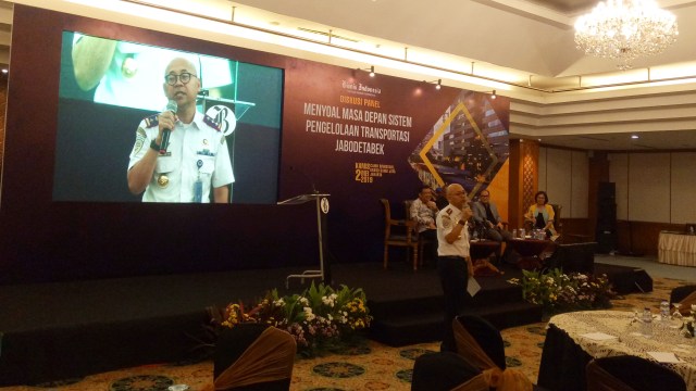Kepala BPTJ, Bambang Prihartono dalam Diskusi Masa Depan Pengeloaan Transportasi Jabodetabek. Foto: Resya Firmansyah/kumparan