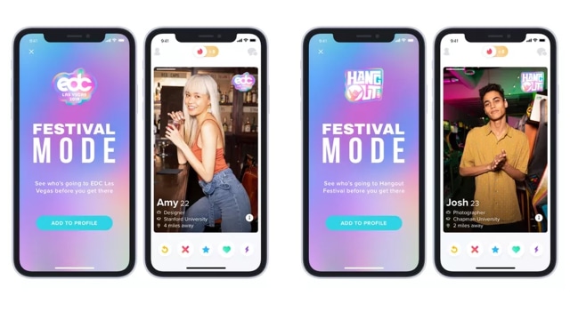 Fitur Festival Mode di aplikasi Tinder. Foto: Tinder