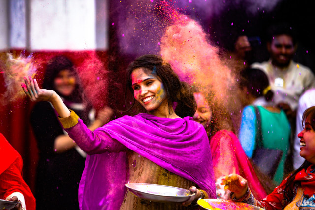 Ilustrasi festival holi di India Foto: Pixabay