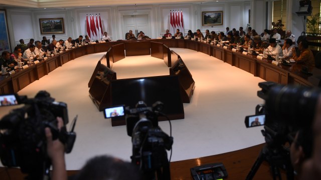 Rapat kabinet di Kantor Presiden, Jakarta. Foto: ANTARA/Akbar Nugroho Gumay