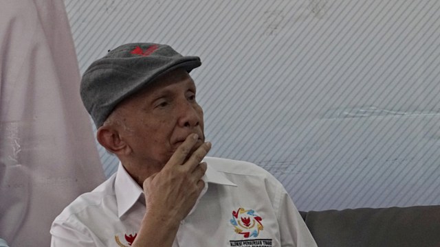 Amien Rais hadiri acara pernyataan sikap dugaan kecurangan IT KPU dalam Pemilu 2019 di Seknas Prabowo-Sandi, Jakarta, Sabtu (4/5). Foto: Fanny Kusumawardhani/kumparan
