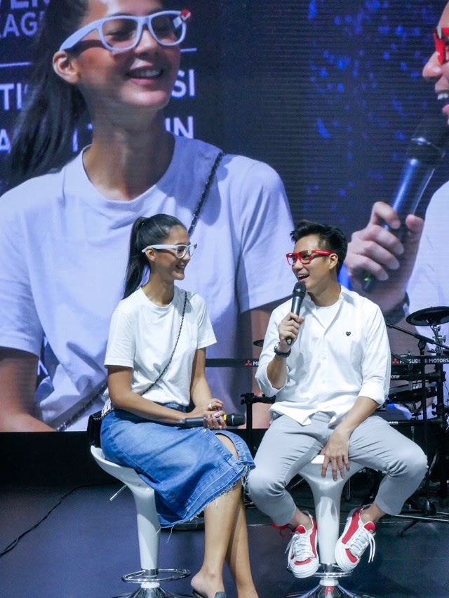 Paula dan Baim di Acara Talkshow Mitsubishi Motors Telkomsel IIMS 2019. Foto Dokumentasi Pribadi.