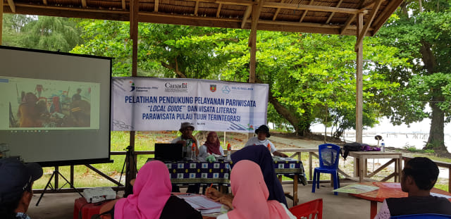 Pelatihan pedukung pelayanan pariwisata Local Guide dan wisata literasi, untuk kawasan pariwisata Pulau Tujuh terintegrasi,  (4/5). Dok: Lentera Maluku.