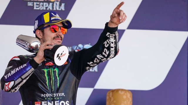 Pebalap Monster Energy Yamaha, Maverick Vinales, finis ketiga pada MotoGP Spanyol di Sirkuit Jerez. Foto: twitter/yamahamotogp