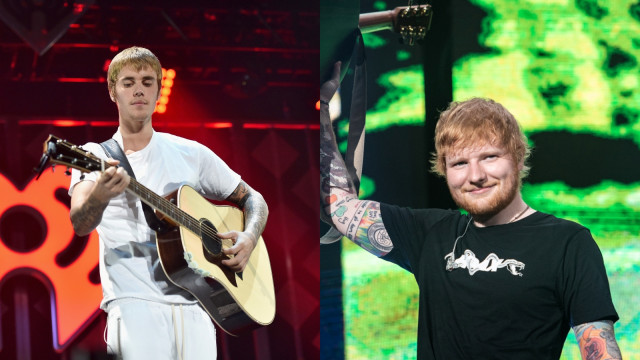 Penyanyi Justin Bieber dan Ed Sheeran. Foto: Getty Images & PK Entertainment