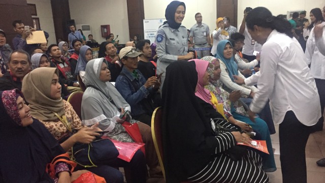 Menteri BUMN Rini Sumarno hadir dalam verifikasi pendaftaran BUMN mudik bareng Idul Fitri 1440 H Tahun 2019. Foto: Nurul Nur Azizah/kumparan