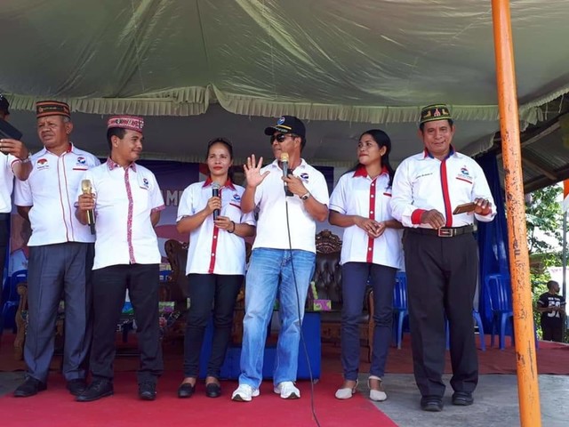 Kampanye terbuka Partai Perindo se daratan Flores di Soa, Kabupaten Ngada pada 6 April lalu.Sumber foto : Istimewa.
