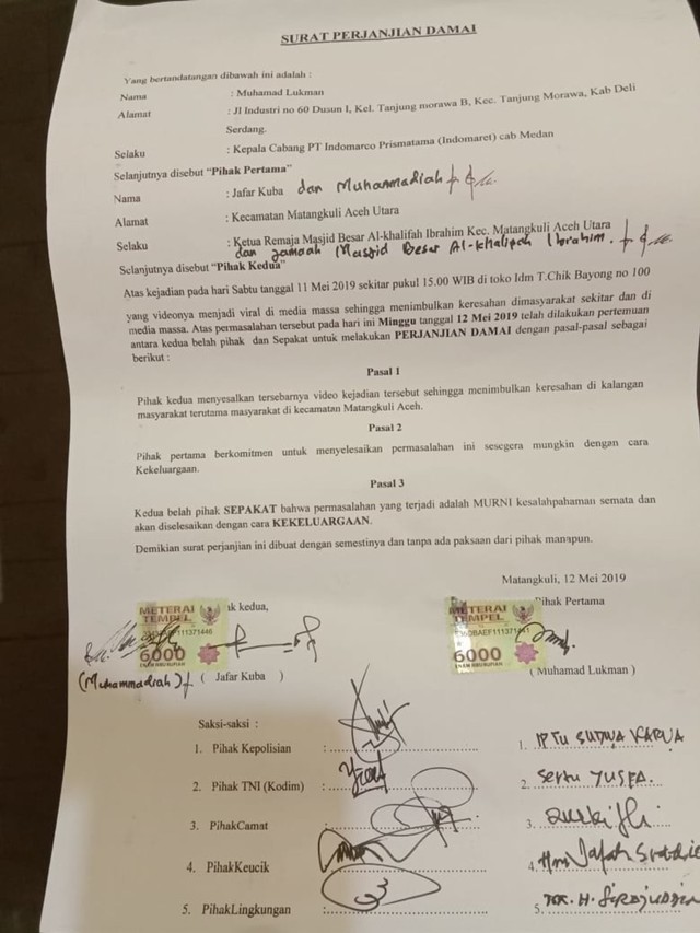 (NOT COVER) Pria yang mengamuk, minimarket, Aceh Sampaikan Permohonan Maaf