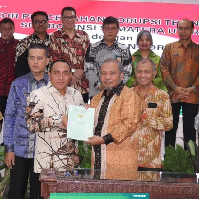 Kegiatan penandatanganan Komitmen Pencegahan Korupsi Terintegrasi bagi 9 kepala daerah baru di Sumatera Utara. Foto: Dok. Humas KPK