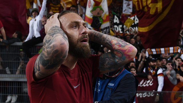 Gelandang bertahan Roma, Daniele De Rossi. Foto: Filippo MONTEFORTE / AFP