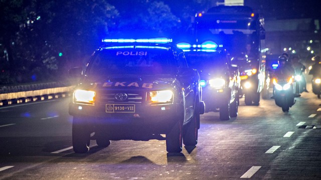 Ilustrasi polisi berpatroli. Foto: Antara/Aprillio Akbar