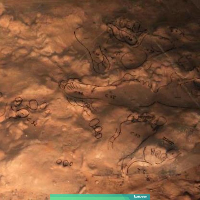 Jejak-jejak kaki berusia 14.000 tahun. Foto: Isabella Salvador