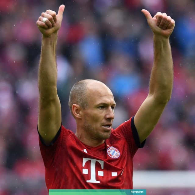 Arjen Robben tinggalkan Bayern di akhir musim. Foto: AFP/Christof Stache