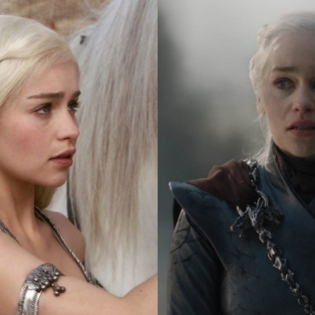 Perbandingan tampilan karakter Game of Thrones dulu dan sekarang. Foto: HBO