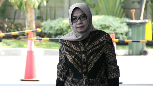 Eni Maulani saat tiba di Gedung KPK, Jakarta. Foto: Nugroho Sejati/kumparan