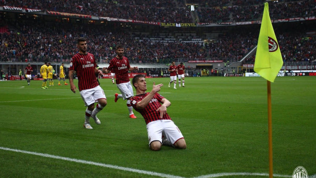 Para pemain Milan merayakan gol. Foto: Dok. Media AC Milan