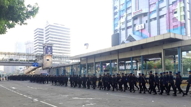 Suasana di Thamrin pada Senin (27/5) pagi