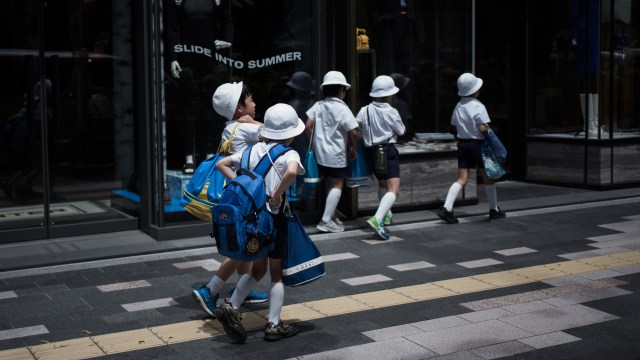 Ilustrasi anak sekolah di Jepang Foto: AFP/Martin Bureau