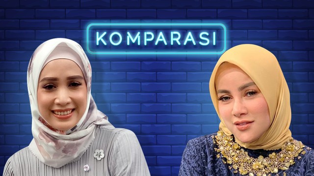 Komparasi: Fanny Fabriana dan Olla Ramlan, artis berhijab di bulan ramadhan. Foto: Infografik: Putri Sarah Arifira/kumparan