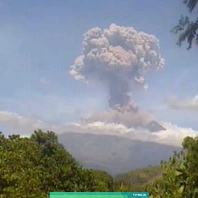 Gunung Agung kembali erupsi. Foto: Dok. KESDM, Badan Geologi, PVMBG