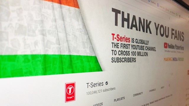 Akun YouTube T-Series raih 100 juta subscriber. Foto: Guinness World Records