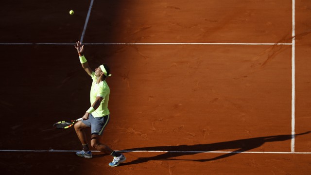 Aksi Rafael Nadal di Prancis Terbuka 2019. Foto: Thomas SAMSON / AFP