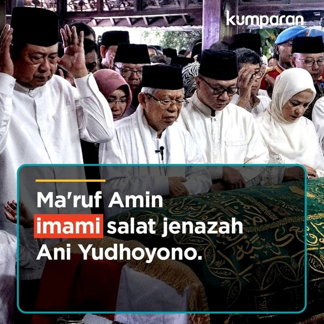 Ma'ruf Amin imami salat jenazah Ani Yudhoyono. Foto: kumparan