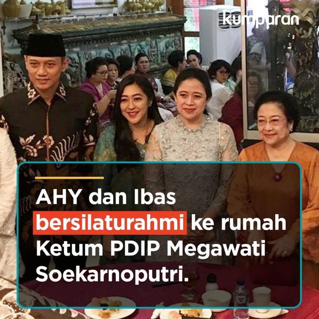 AHY dan Ibas bersilaturahmi ke rumah Megawati Soekarnoputri. Foto: kumparan
