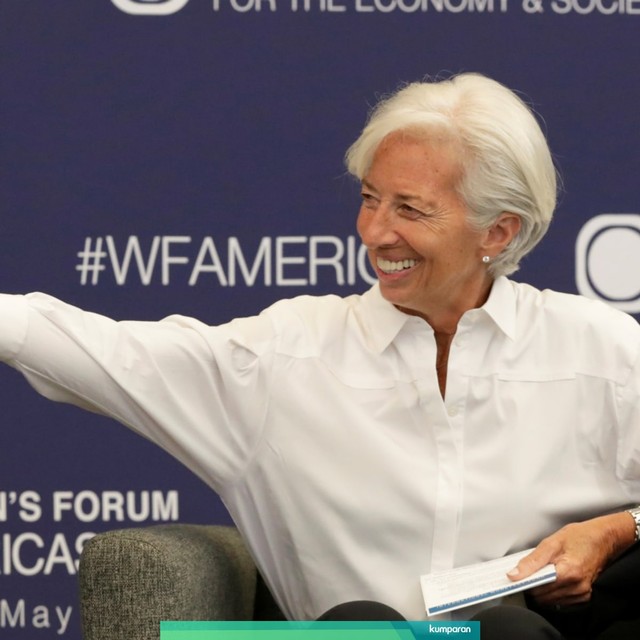 Direktur Pelaksana Dana Moneter Internasional, Christine Lagarde di Forum Wanita Amerika. Foto: REUTERS/Henry Romero