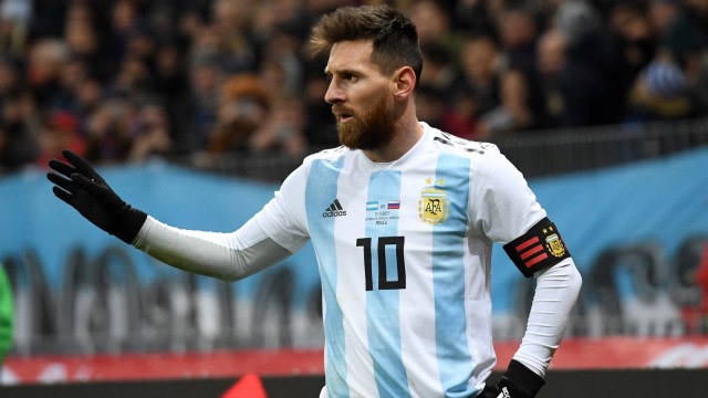 Messi bersama Timnas Argentina. (Foto: AFP/Kirill Kurdyavtsev)
