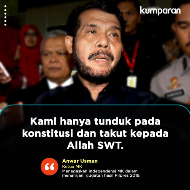 Pernyataan Ketua MK, Anwar Usman Foto: kumparan