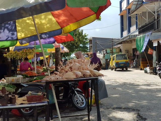 Pasar Indra Sari Kelurahan Baru Pangkalan Bun. (Foto: Joko Hardyono)