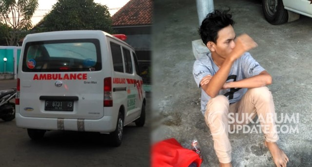 Korban meninggal dunia saat dibawa pulang oleh keluarganya menggunakan ambulans, kanan korban selamat. | Sumber Foto:Istimewa