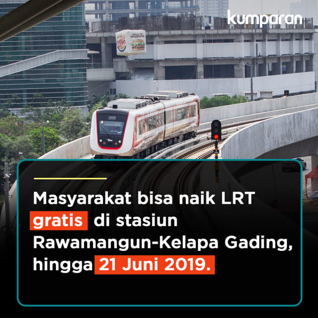 Uji Coba Gratis LRT Rawamangun-Kelapa Gading Foto: Sabryna Putri Muviola/kumparan