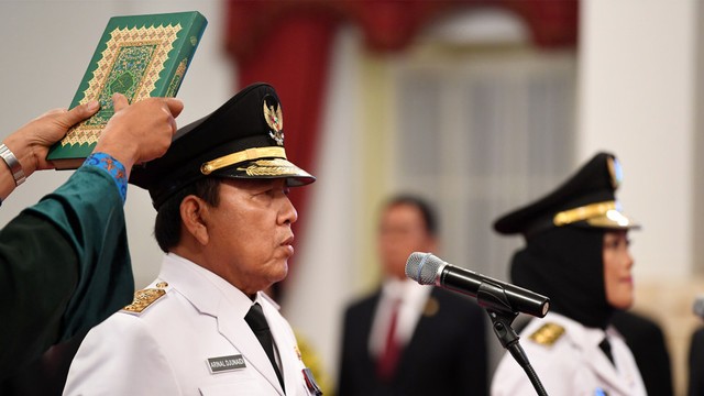 Gubernur Lampung terpilih Arinal Djunaidi dan Wakil Gubernur Lampung terpilih Chusnunia Chalim