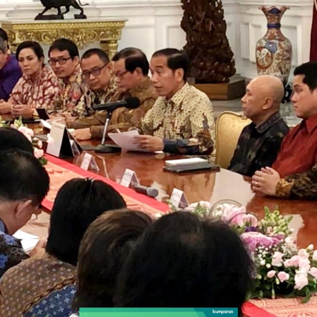 Presiden Joko Widodo bertemu dengan para pengusaha yang tergabung dalam Apindo. Foto: Fahrian Saleh/kumparan