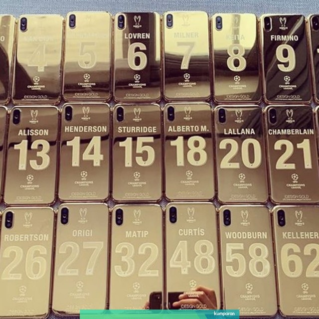 iPhone XS edisi Liverpool di final Liga Champions 18/19. Foto: idesigngold/Instagram