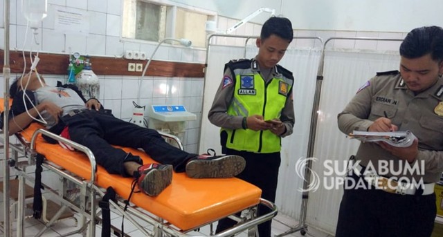 Salah satu korban tabrakan motor menjalani perawatan medis di RSUD Palabuhanratu, Kabupaten Sukabumi. | Sumber Foto:Istimewa